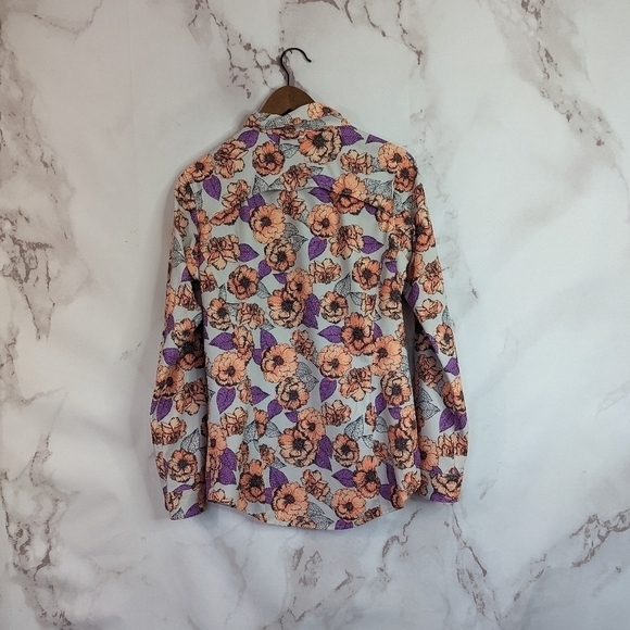 Duluth Trading Shirt Button Up Floral Size XS Women Sidewinder Gardening Print - Picture 5 of 11